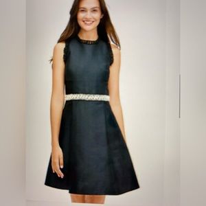 ♠️ Black Kate Spade Pearl embellishment fit & flare Mikado dress!